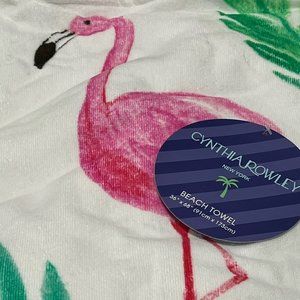 BEACH TOWEL large Cynthia Rowley FLAMINGO 36" x 68"